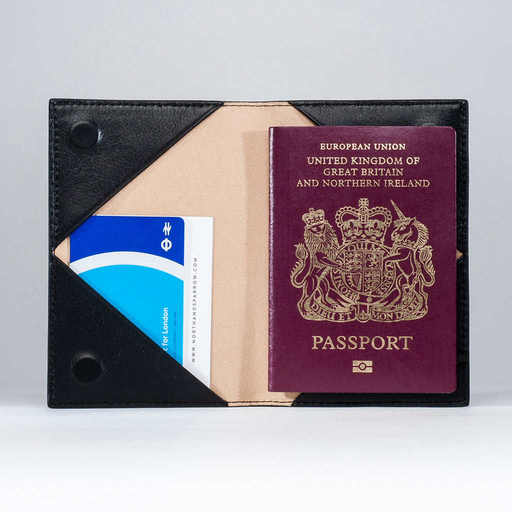 Passport Sleeve - Black Saffiano