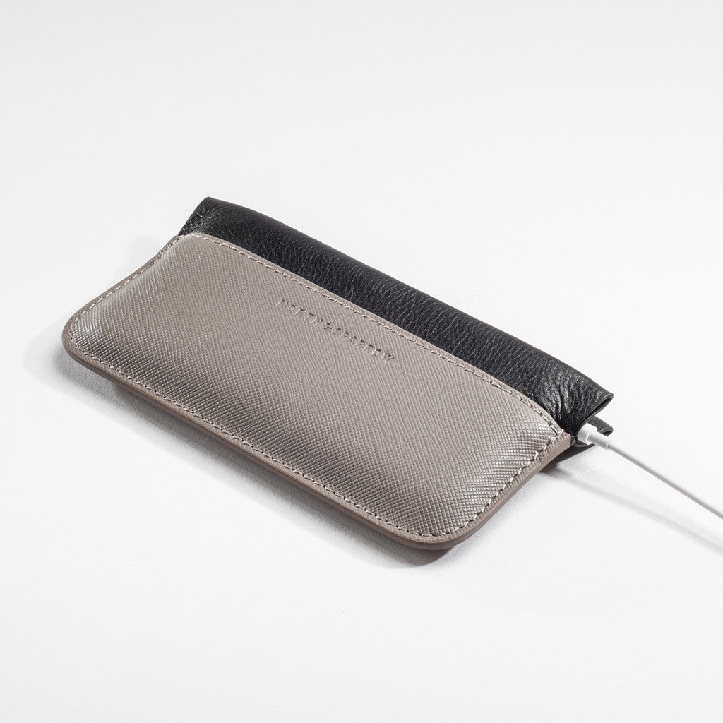 Phone Pouch - Taupe Saffiano